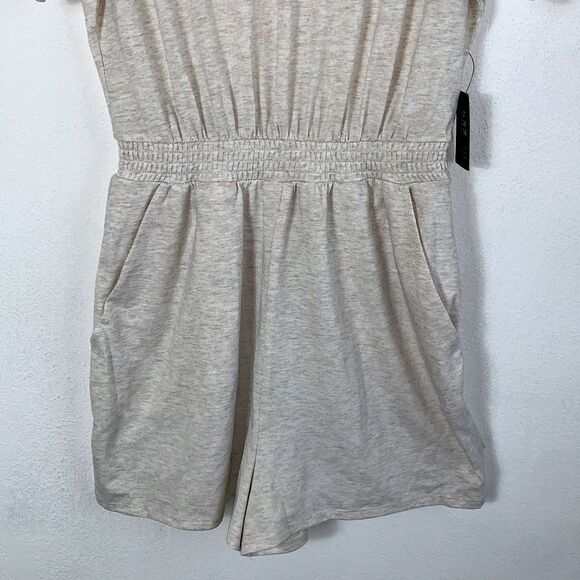 NWT Express Soft V-Neck Lounge Romper Oatmeal Heather Sz S - Picture 5 of 9